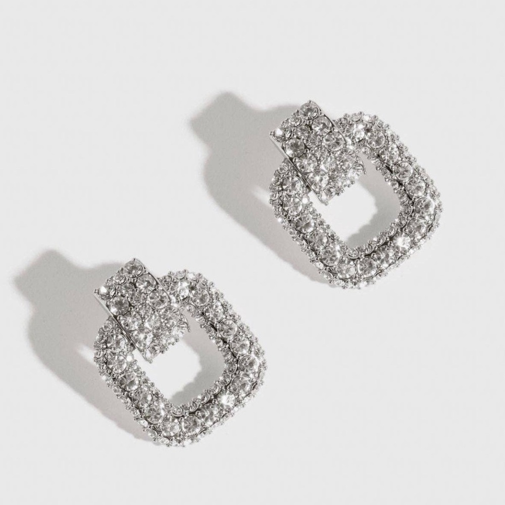 Drae Collection‎ Silver Crystal Earrings BNWT